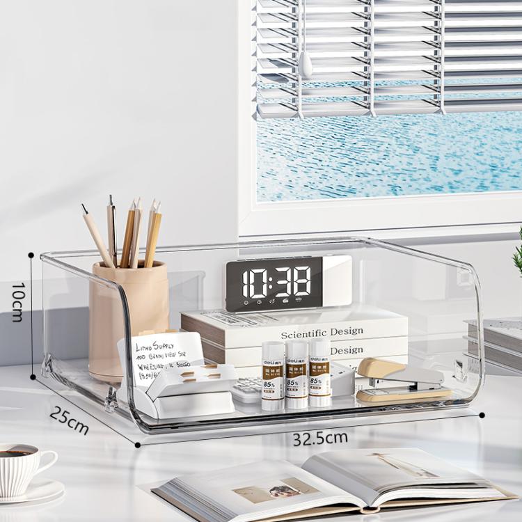 Desktop Stackable Acrylic File Storage Rack, Large-Capacity Book Shelf For Bedroom & Living Room, Spec: Widened & Raised 1 Layer