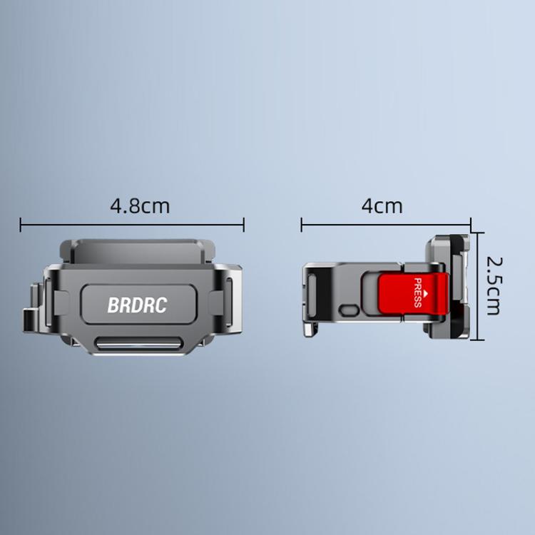 For DJI Osmo Pocket 4 BRDRC Cold Shoe Interface Quick-Release Expansion Frame Bracket - Titanium