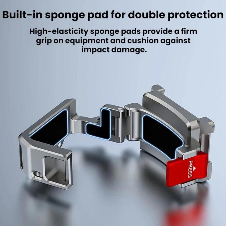 For DJI Osmo Pocket 4 BRDRC Cold Shoe Interface Quick-Release Expansion Frame Bracket - Titanium