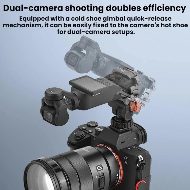 For DJI Osmo Pocket 4 BRDRC Cold Shoe Interface Quick-Release Expansion Frame Bracket - Titanium