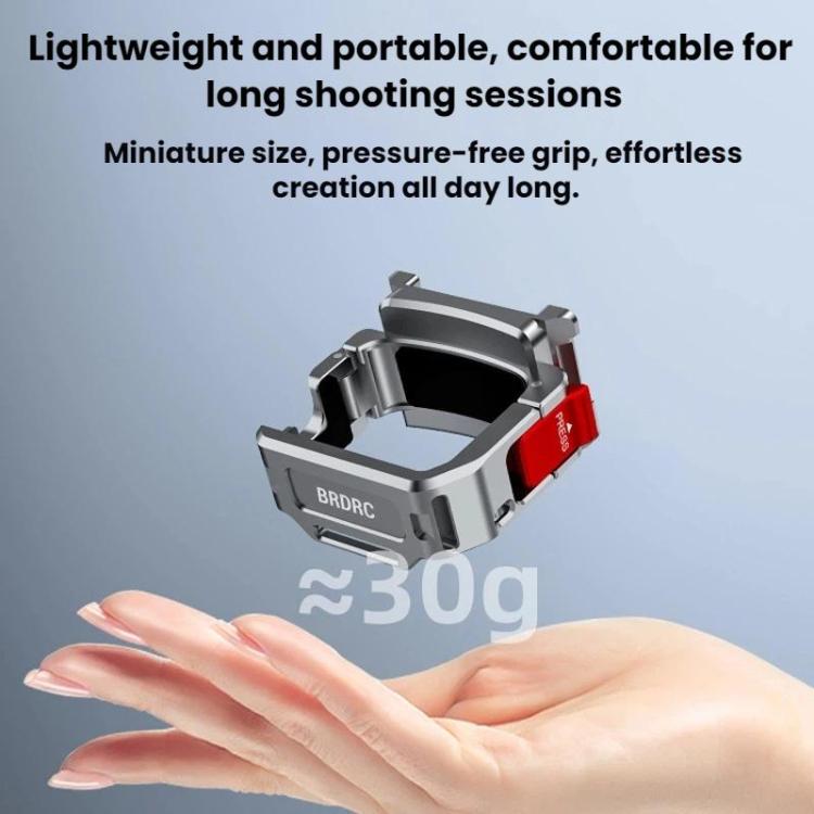 For DJI Osmo Pocket 4 BRDRC Cold Shoe Interface Quick-Release Expansion Frame Bracket - Titanium