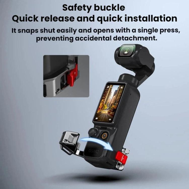 For DJI Osmo Pocket 4 BRDRC Cold Shoe Interface Quick-Release Expansion Frame Bracket - Titanium