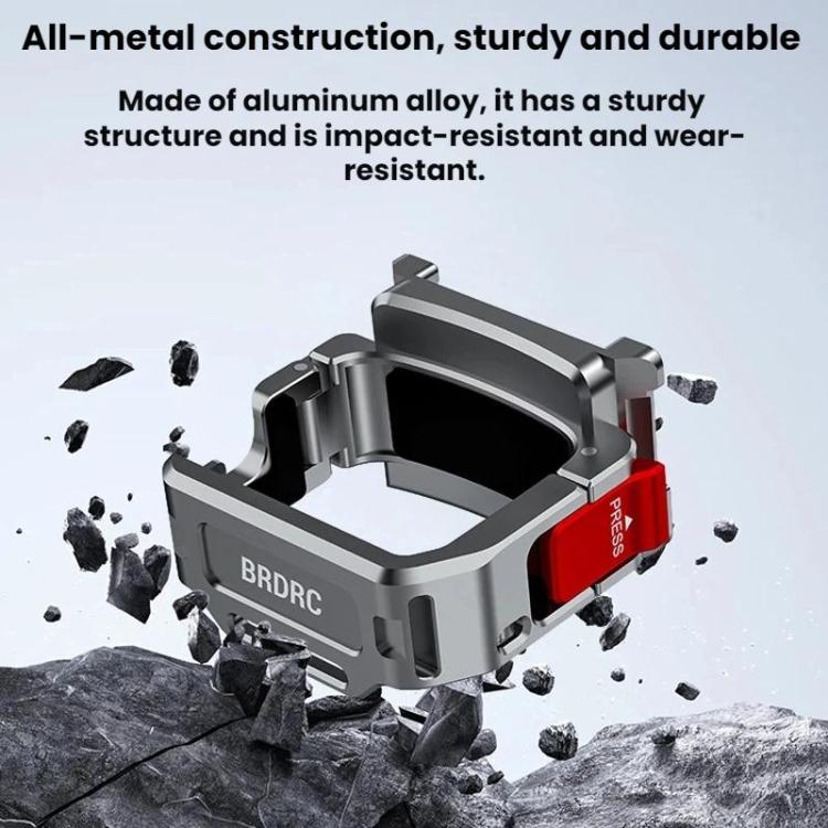 For DJI Osmo Pocket 4 BRDRC Cold Shoe Interface Quick-Release Expansion Frame Bracket - Titanium