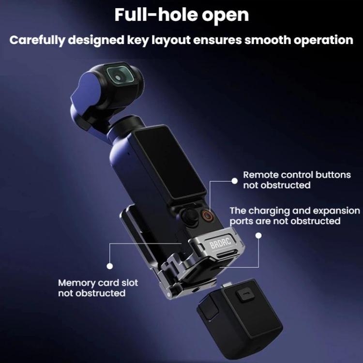 For DJI Osmo Pocket 3 / 4 BRDRC Multi-Functional Magnetic Base Adapter Frame Extension Stand - Titanium