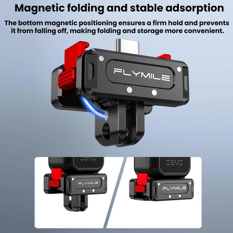 DJI Osmo Pocket 4 / 3 Flymile Magnetic Quick-Release Charging Adapter - Black