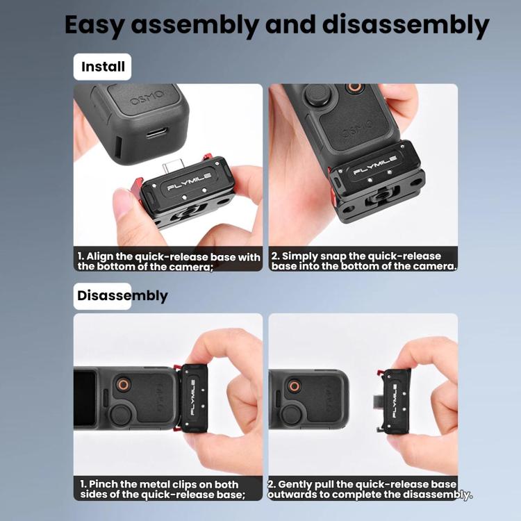 DJI Osmo Pocket 4 / 3 Flymile Magnetic Quick-Release Charging Adapter - Black