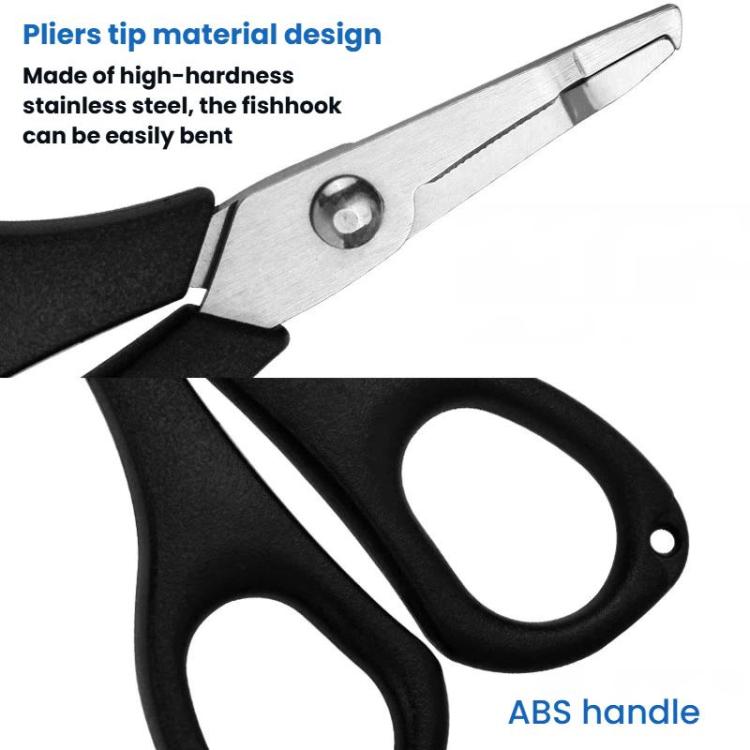 Stainless Steel Mini Fishing Line Cutter Loop-Opening Lure Pliers - Black