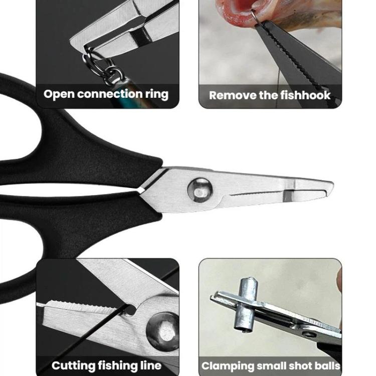 Stainless Steel Mini Fishing Line Cutter Loop-Opening Lure Pliers - Black