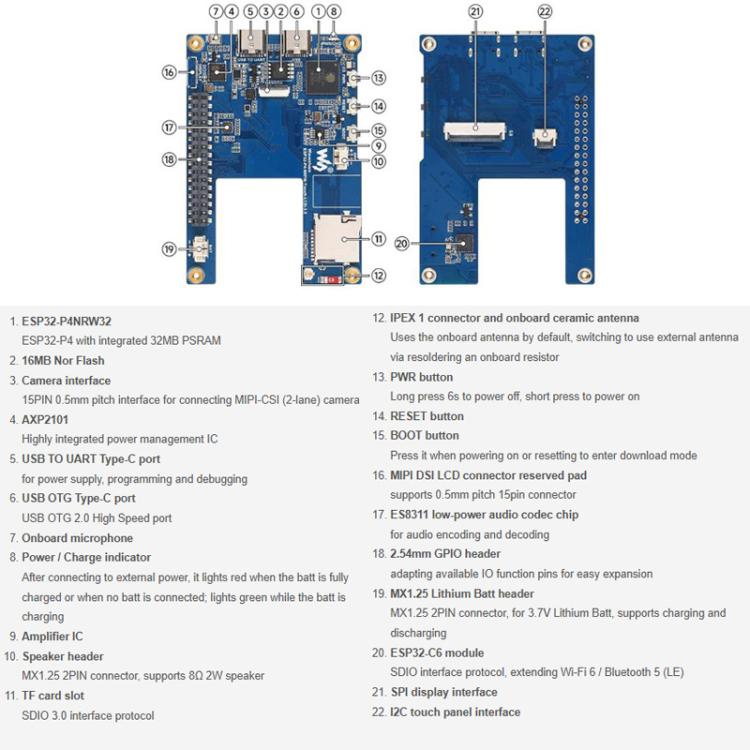 Waveshare 33511 ESP32-P4 3.5 Inch Smart Vision Development Board Built-In Microphone And Speaker, Supports Wi-Fi 6 And BLE 5 No Battery