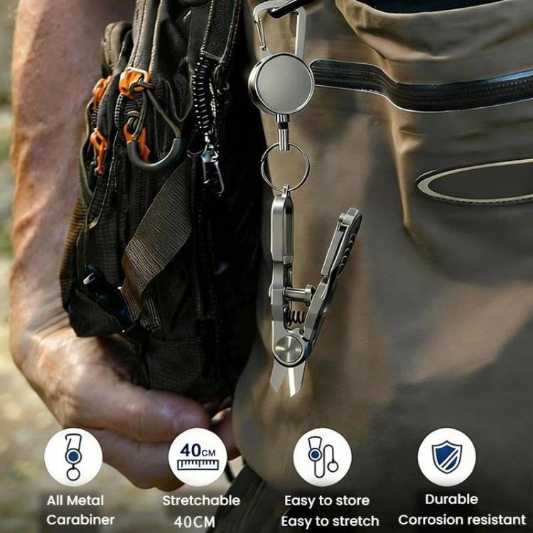 3 In 1 Fishing Line Cutter Knot Hook Tying Tool, Spec: Fishing Scissors+Retractable Clip
