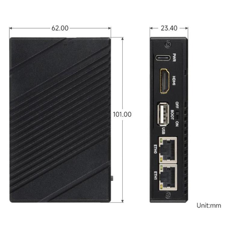 Waveshare 34180 For Raspberry Pi CM5 Gigabit / 2.5G Dual Ethernet Mini-Computer Supports Dual RJ45 Ethernet Ports, 4K Display Output And Dual MIPI Interfaces