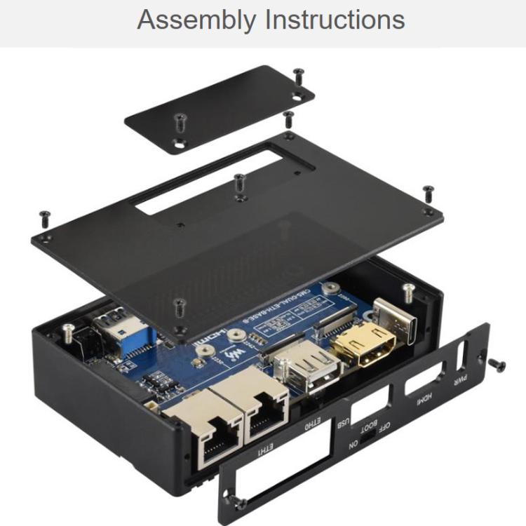 Waveshare 34180 For Raspberry Pi CM5 Gigabit / 2.5G Dual Ethernet Mini-Computer Supports Dual RJ45 Ethernet Ports, 4K Display Output And Dual MIPI Interfaces