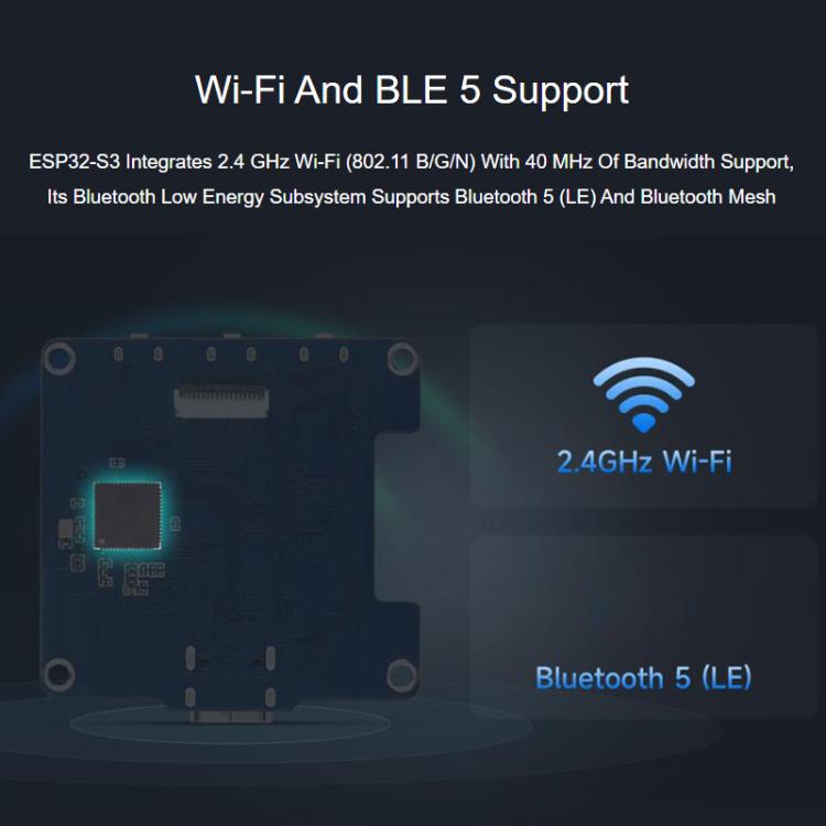 Waveshare 33868 ESP32-S3 1.54 Inch LCD Display Development Board 262K Color, Supports Dual Microphones, 2.4GHz Wi-Fi And BLE 5 No Battery
