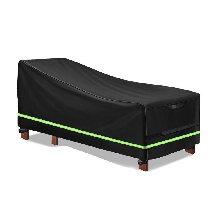 Patio Chaise Lounge Cover 420D Heavy Duty Oxford Outdoor Chair Covers Waterproof & Windproof Garden Lounge Cover With Reflective Tape, Padded Handles 200x75x70/40cm