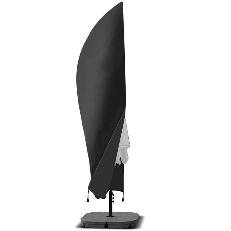 600D Heavy Duty Cantilever Umbrella Cover Large Banana Parasol Cover Fits 9ft to 11ft Umbrellas - Black