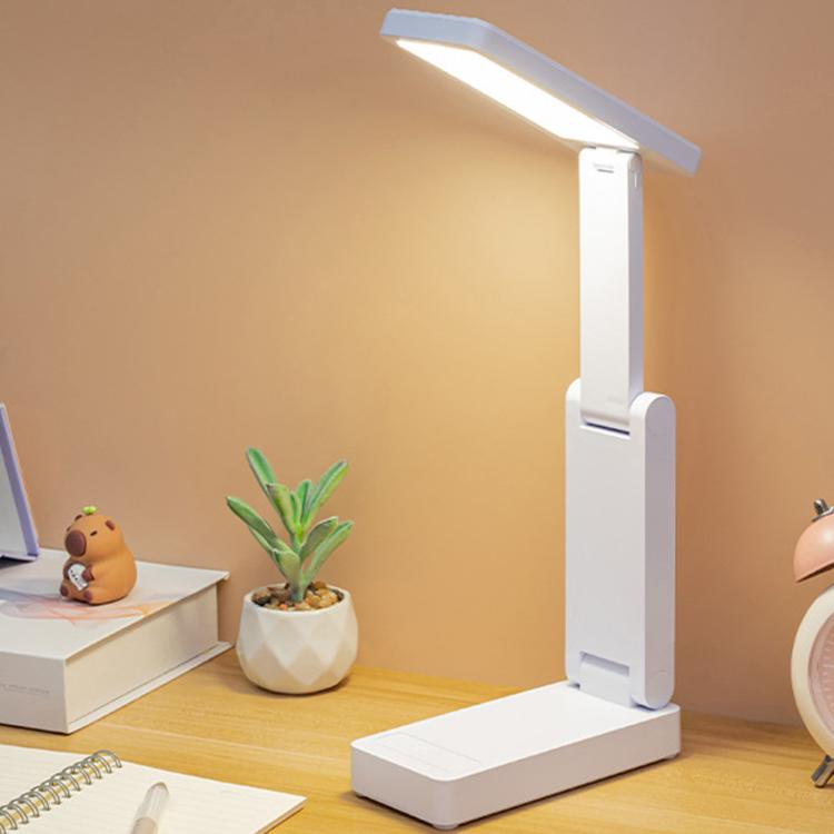 Xiajule Touch Control Rechargeable Folding Desk Lamp, Eye Protection Portable Lamp For Student Dormitory, Spec: No Clock