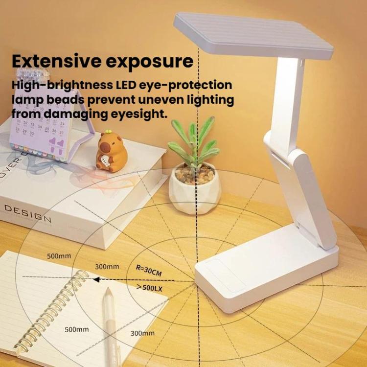 Xiajule Touch Control Rechargeable Folding Desk Lamp, Eye Protection Portable Lamp For Student Dormitory, Spec: No Clock