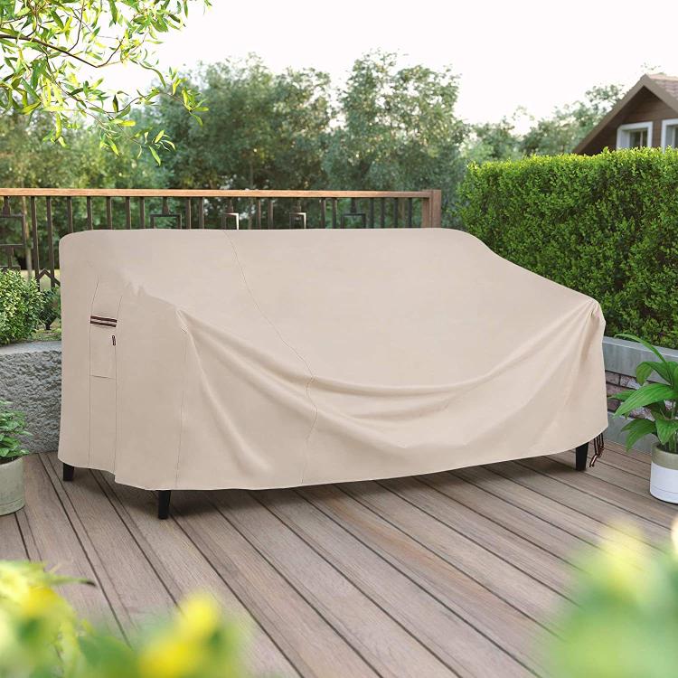 Patio Sofa Cover 600D Waterproof & Windproof Outdoor Couch Cover Garden Furniture Protector with Air Vents 137x96x73/50cm