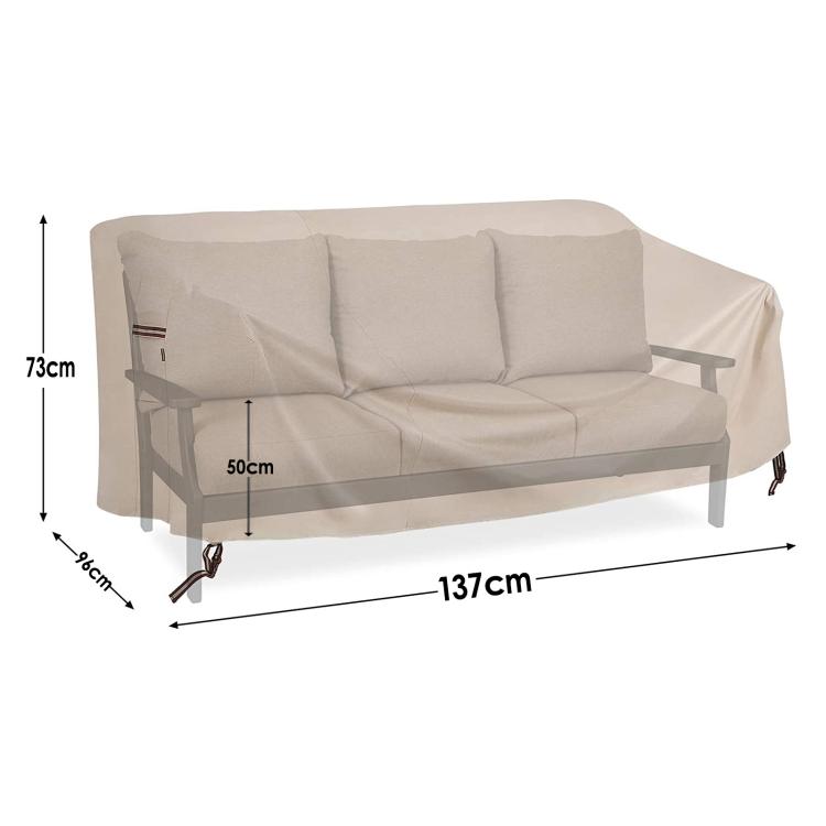 Patio Sofa Cover 600D Waterproof & Windproof Outdoor Couch Cover Garden Furniture Protector with Air Vents 137x96x73/50cm