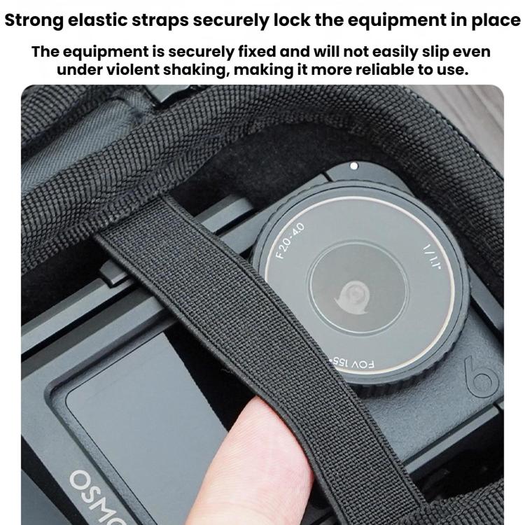 For DJI Action 6 / 5 / 4 / Insta360 Ace Pro 2 Flymile Street Photography Handle Storage Bag - Black
