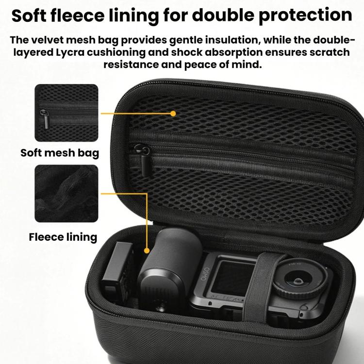 For DJI Action 6 / 5 / 4 / Insta360 Ace Pro 2 Flymile Street Photography Handle Storage Bag - Black