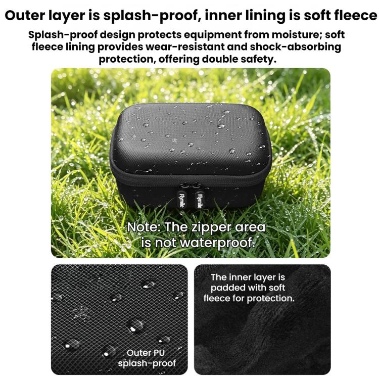 For DJI Action 6 / 5 / 4 / Insta360 Ace Pro 2 Flymile Street Photography Handle Storage Bag - Black