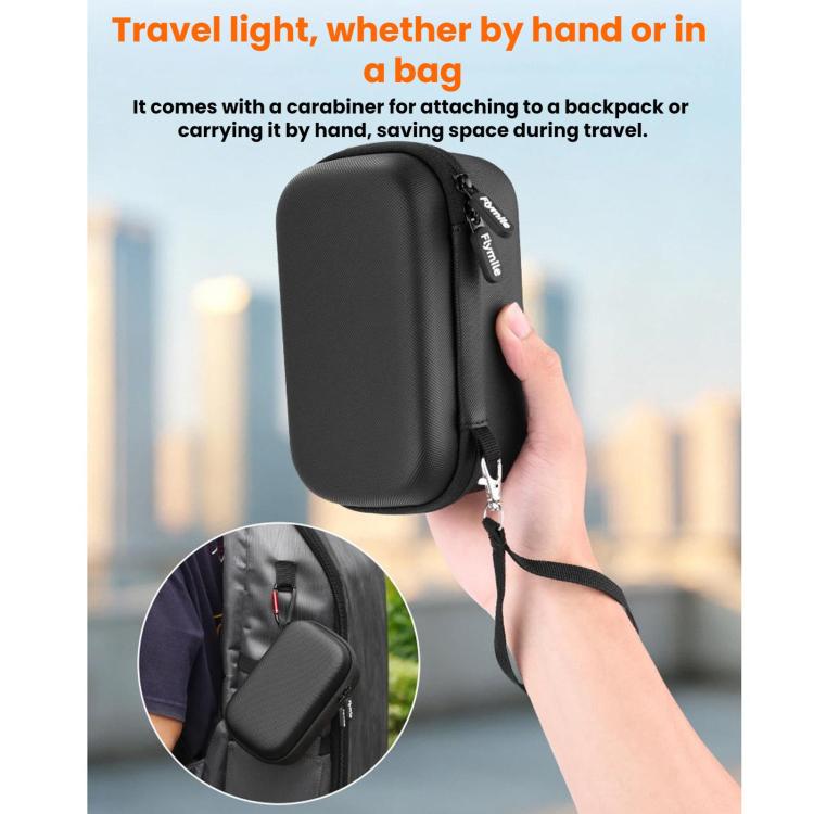 For DJI Action 6 / 5 / 4 / Insta360 Ace Pro 2 Flymile Street Photography Handle Storage Bag - Black