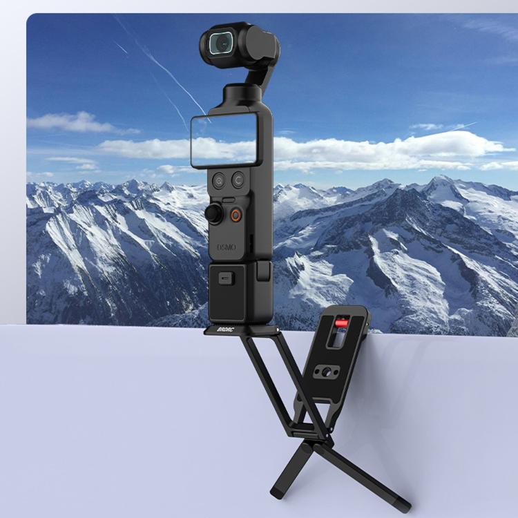 DJI Osmo Pocket 4 / 3 BRDRC Magnetic Tripod Metal Mounting Bracket - Black