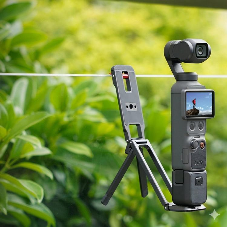 DJI Osmo Pocket 4 / 3 BRDRC Magnetic Tripod Metal Mounting Bracket - Black