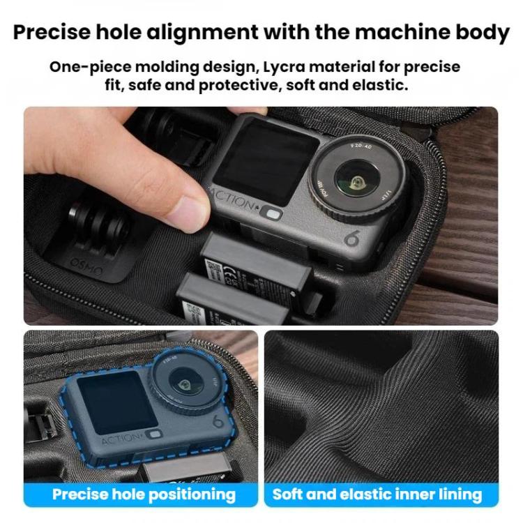 For DJI Osmo Action 6 / 5 Pro / 4 BRDRC Portable Camera Accessory Carrying Case - Black