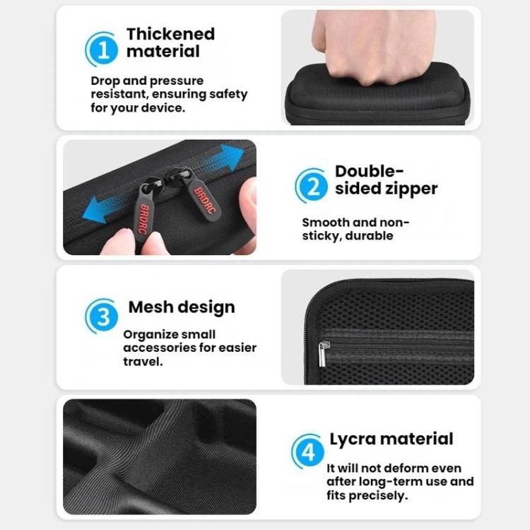 For DJI Osmo Action 6 / 5 Pro / 4 BRDRC Portable Camera Accessory Carrying Case - Black