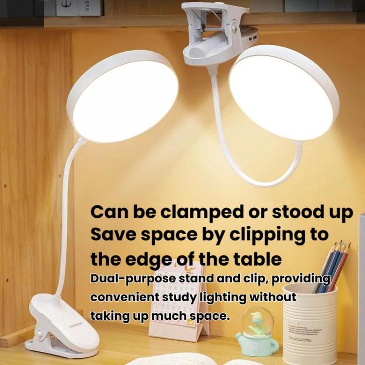 Xiajule Portable Clip On Desk Lamp Night Light, Eye Protection High CRI Reading Lamp, Spec: Rechargeable