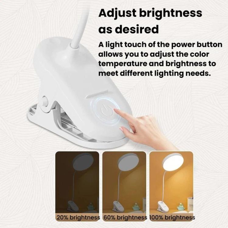 Xiajule Portable Clip On Desk Lamp Night Light, Eye Protection High CRI Reading Lamp, Spec: Plug-in