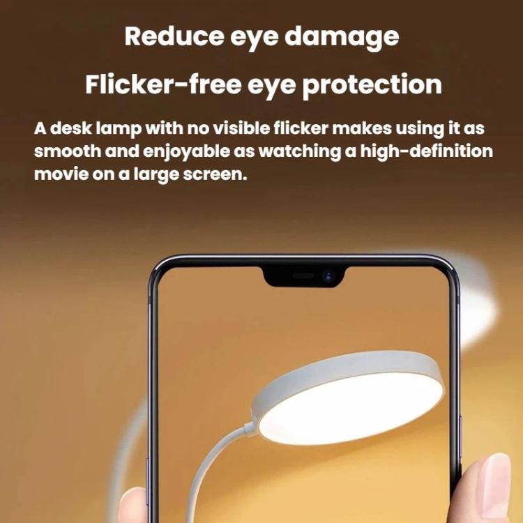 Xiajule Portable Clip On Desk Lamp Night Light, Eye Protection High CRI Reading Lamp, Spec: Rechargeable