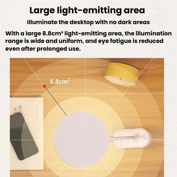 Xiajule Portable Clip On Desk Lamp Night Light, Eye Protection High CRI Reading Lamp, Spec: Rechargeable 3 Color Temperatures Stepless Dimming
