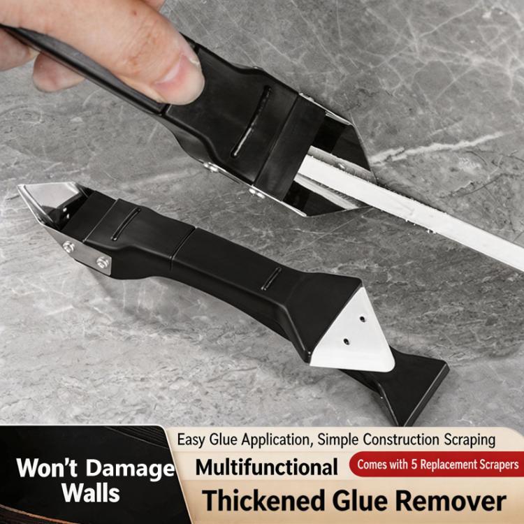 3-in-1 Silicone Caulking Tools Caulk Remover Tool with 5 Replaceable Silicone Pads Sealant Finishing Tool - Black