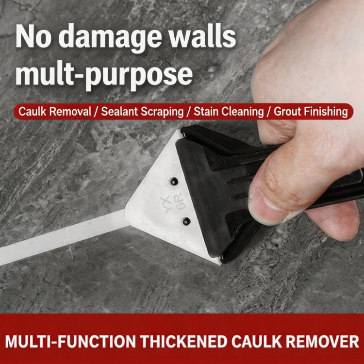 3-in-1 Silicone Caulking Tools Caulk Remover Tool with 5 Replaceable Silicone Pads Sealant Finishing Tool - Black