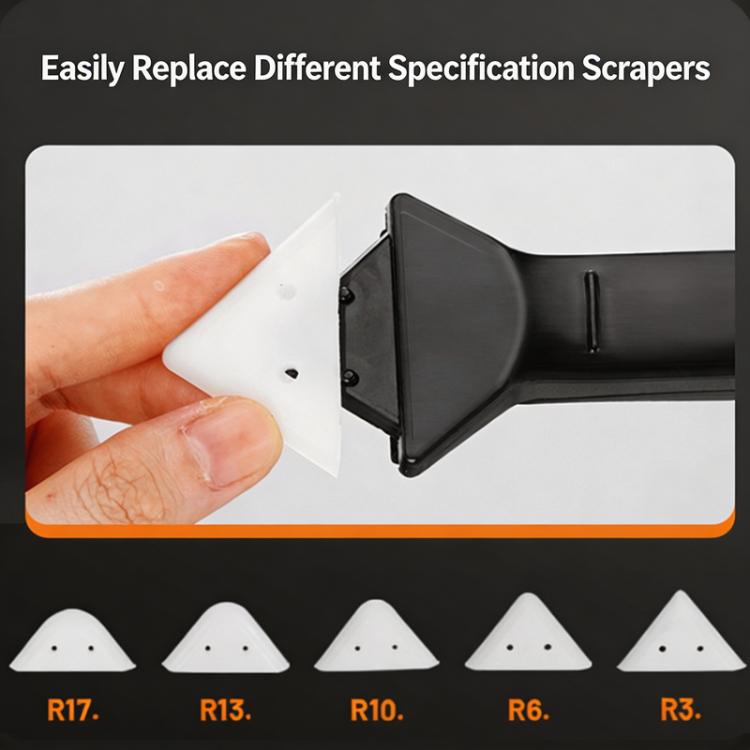 3-in-1 Silicone Caulking Tools Caulk Remover Tool with 5 Replaceable Silicone Pads Sealant Finishing Tool - Black