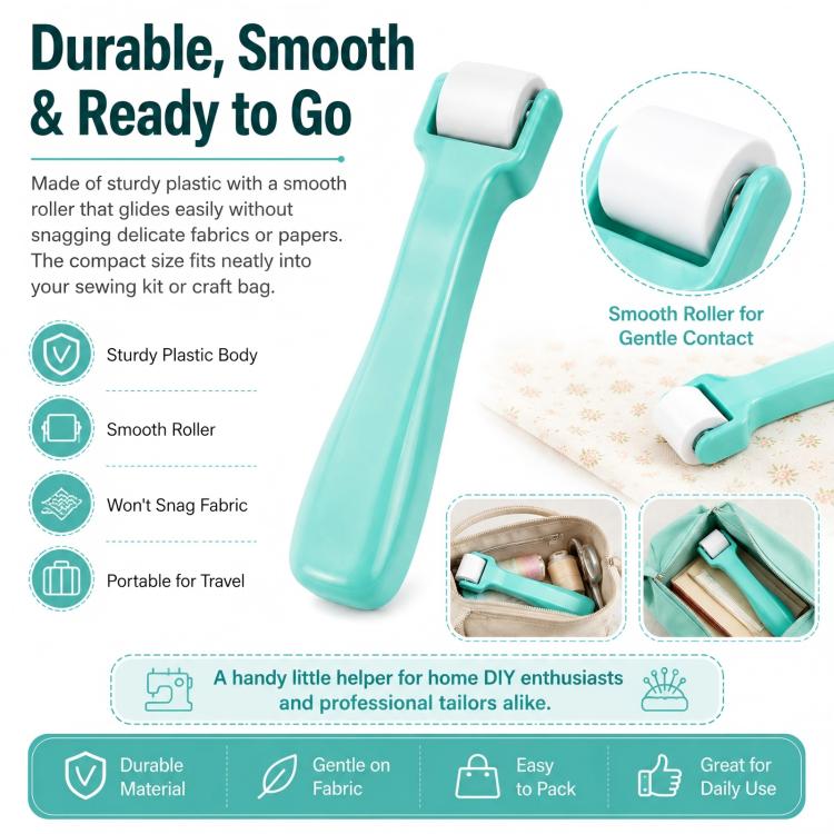 Seam Roller for Sewing and Quilting Hand Pressure Roller for Fabric Pressing DIY Crafting Tool - Light Green