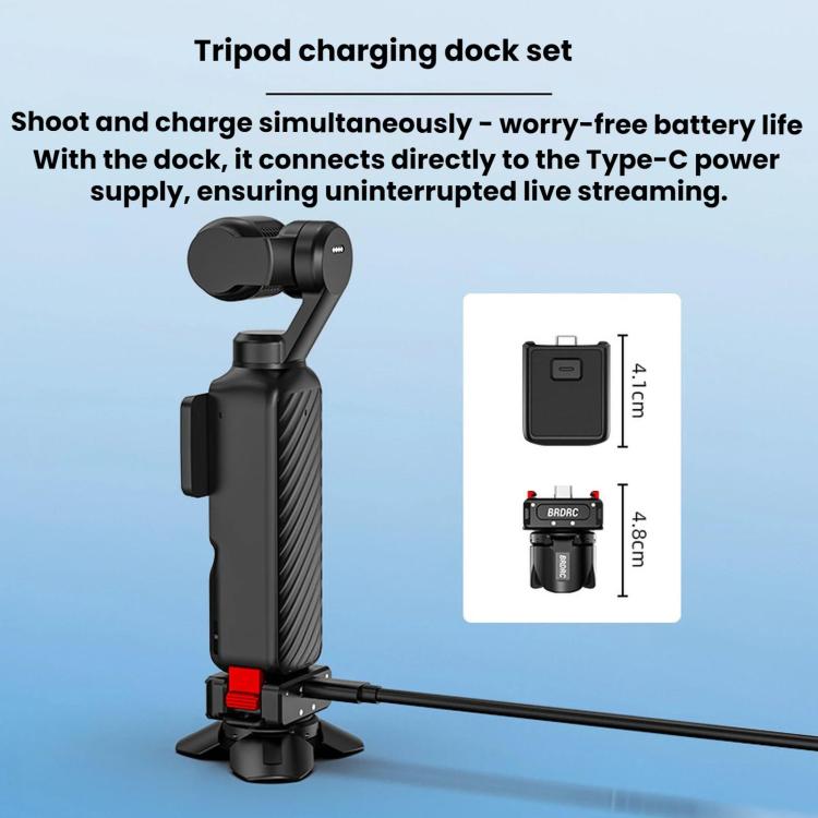 For DJI Osmo Pocket 4 / 3 / Insta360 X5 BRDRC Tripod Magnetic Mount - Black