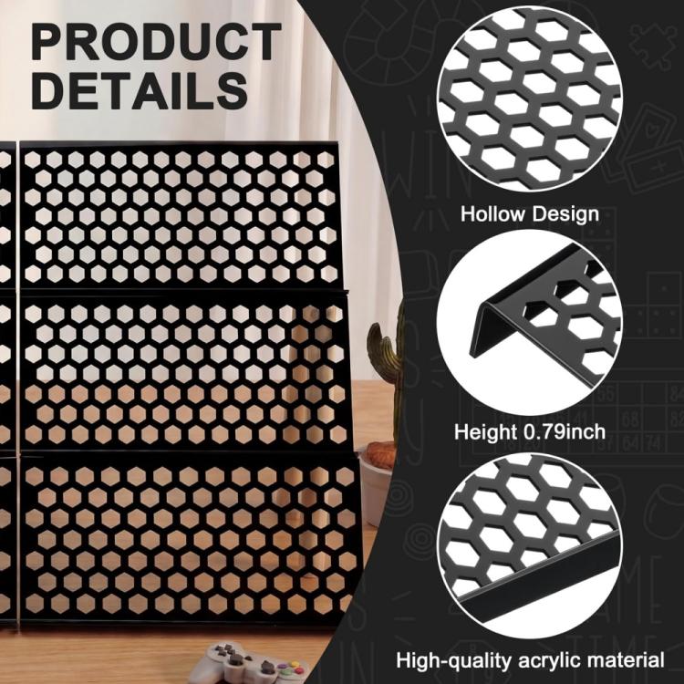 Honeycomb Acrylic Card Display Stand For Stamp Collectors/Sports Cards/Game Cards, Specifications: 4pcs