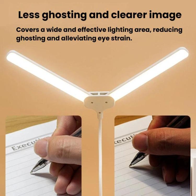 Xiajule Dual-Head Eye-Caring Clip On Lamp, Portable LED Rechargeable Student Reading Lamp, Spec: 1200mAh