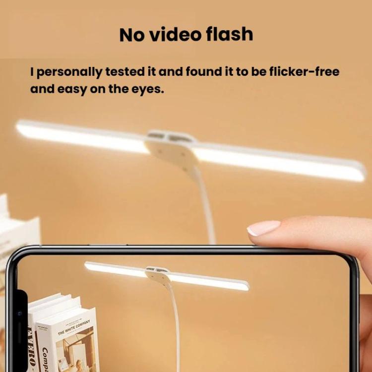 Xiajule Dual-Head Eye-Caring Clip On Lamp, Portable LED Rechargeable Student Reading Lamp, Spec: 800mAh