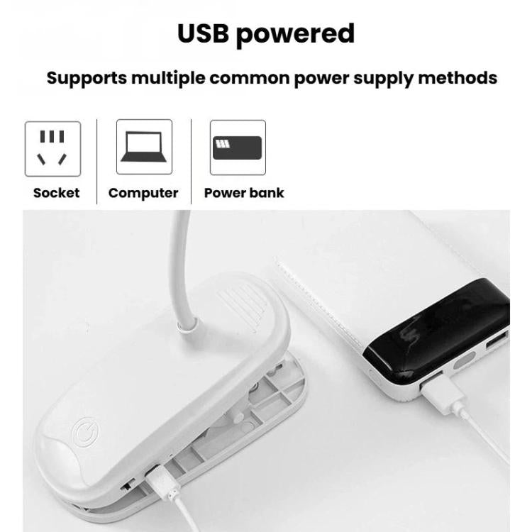 Xiajule Dual-Head Eye-Caring Clip On Lamp, Portable LED Rechargeable Student Reading Lamp, Spec: 1200mAh