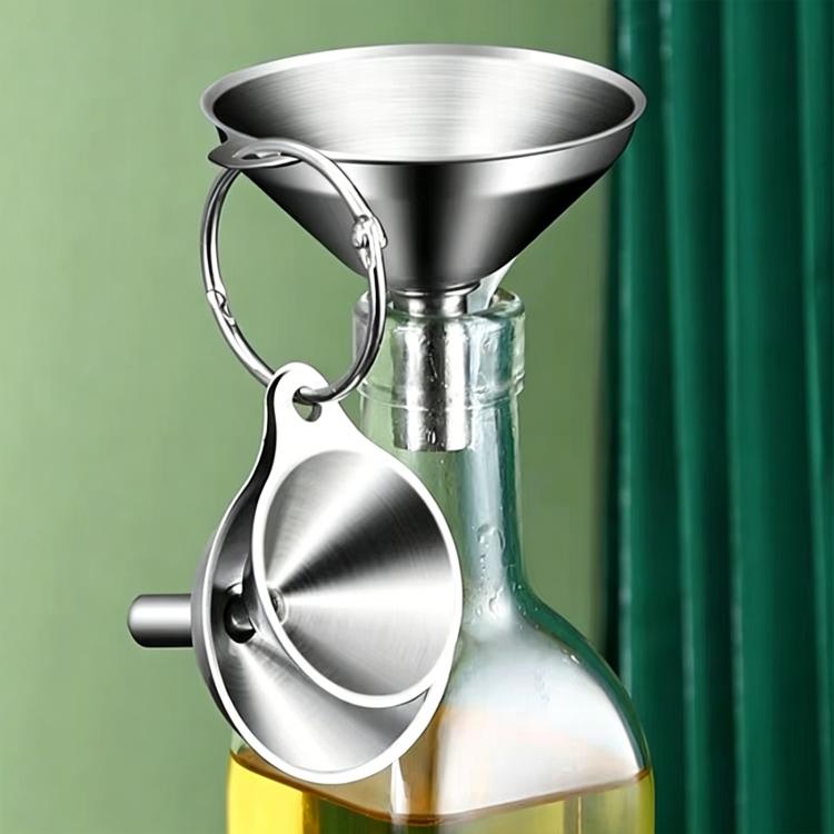 LsCook 3-Piece Set 304 Stainless Steel Sandblasted Funnel Integrated Liquid Dispenser