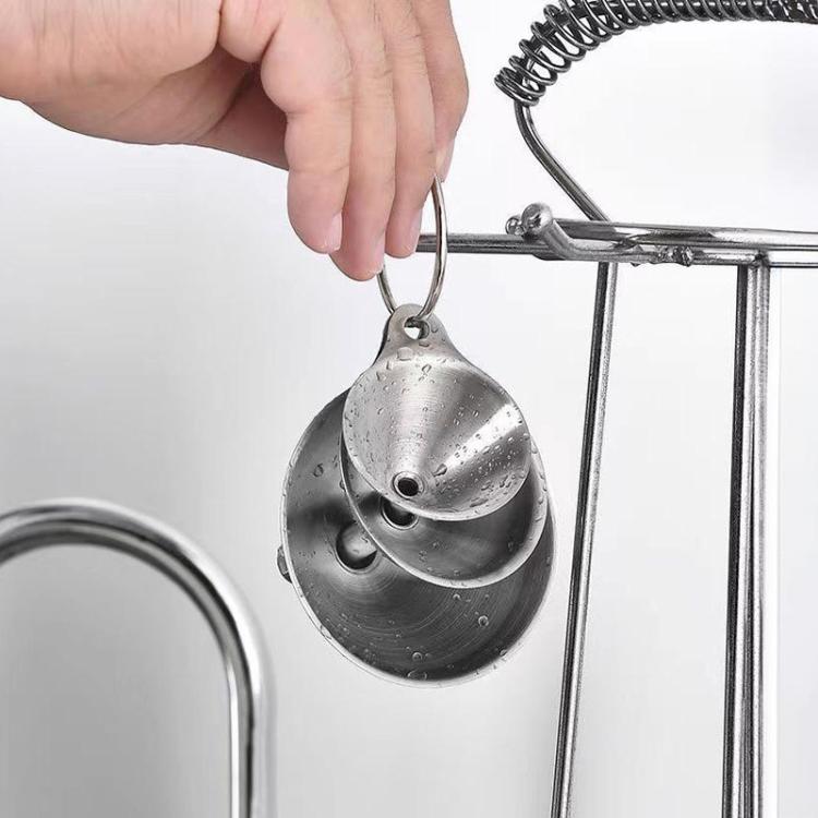LsCook 3-Piece Set 304 Stainless Steel Sandblasted Funnel Integrated Liquid Dispenser