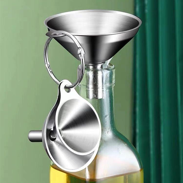LsCook 3-Piece Set 304 Stainless Steel Sandblasted Funnel Integrated Liquid Dispenser