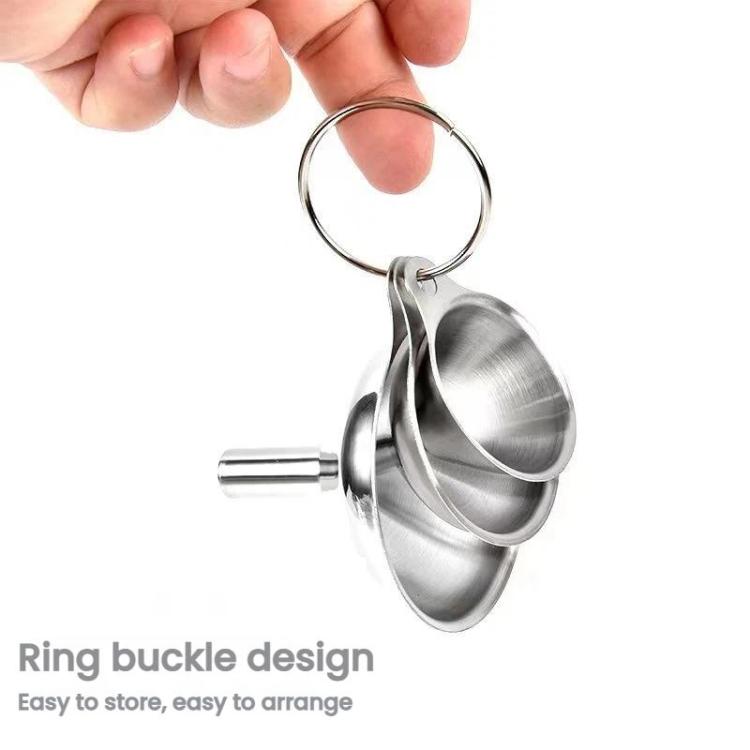 LsCook 3-Piece Set 304 Stainless Steel Sandblasted Funnel Integrated Liquid Dispenser