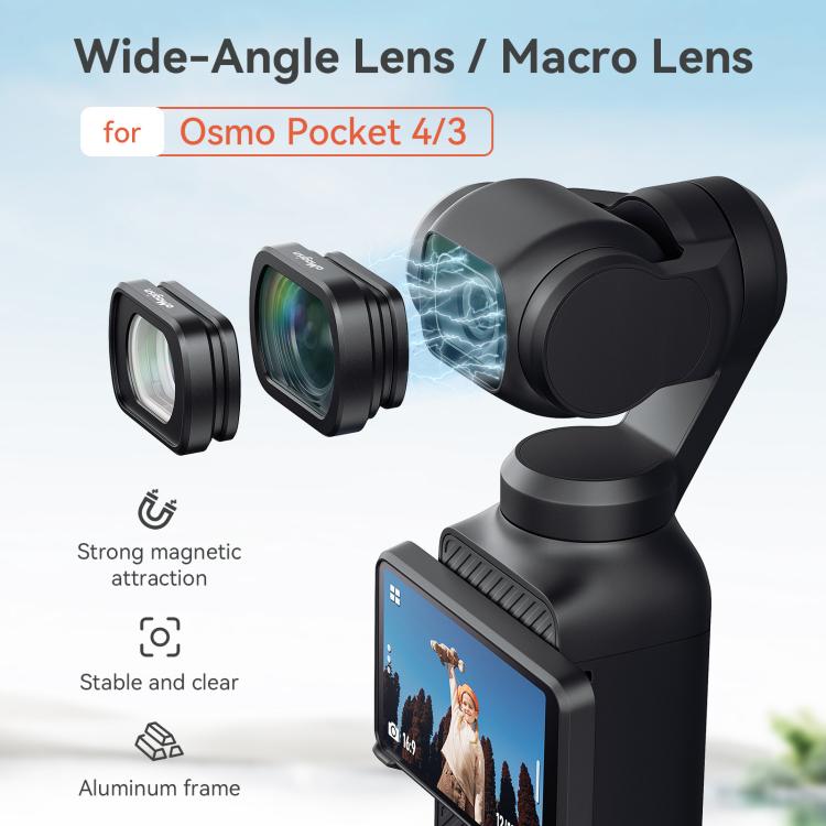 aMagisn Macro Lens 10X For DJI Osmo Pocket 4/3 Magnetic Optical Glass Lens Filter with Aluminum Alloy Frame