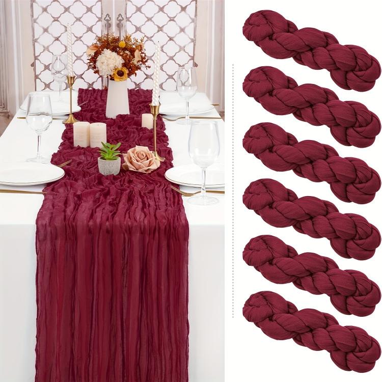 Crepe Table Runner Wedding Party Decoration Pleated Gauze, Size: 90x180cm